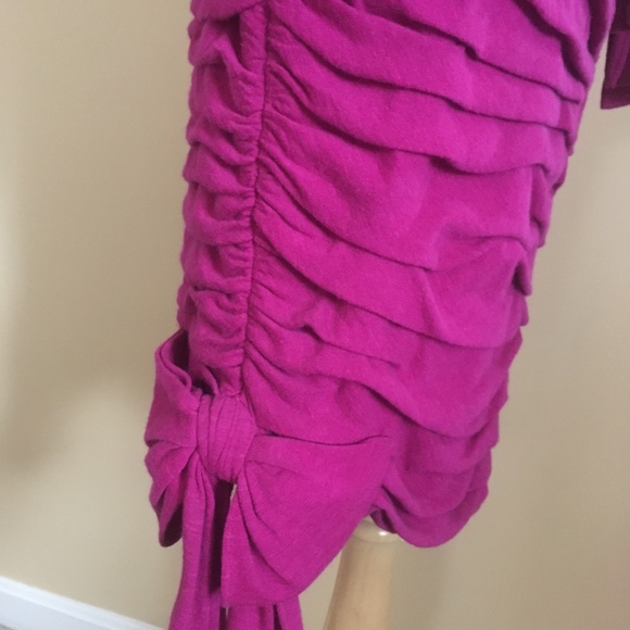 Louis Feraud Vintage Magenta Wool Sweater Dress 12 - Picture 6 of 8